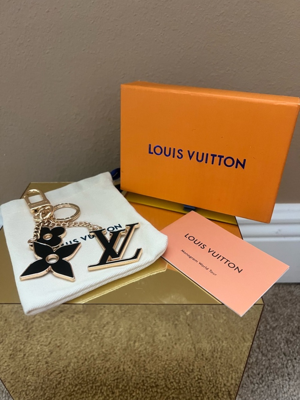 Louis Vuitton Black Enamel Monogram Bag Charm Box Included - Picture 3 of 10